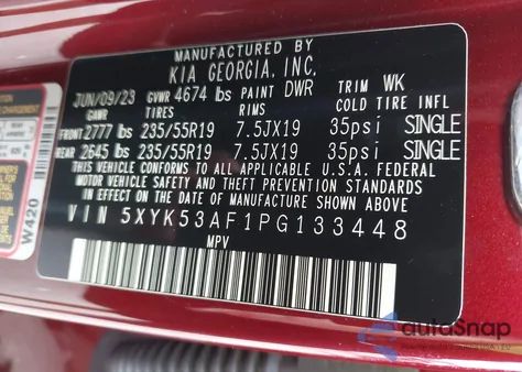 2023 Kia Sportage Sx Prestige z USA, uszkodzony, nr VIN 5XYK53AF1PG133448